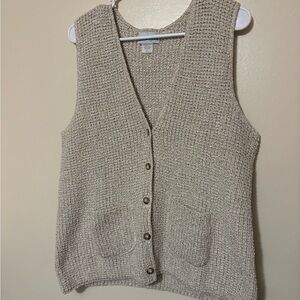 Willow Ridge Women's Tan V-Neck Sweater Vest
